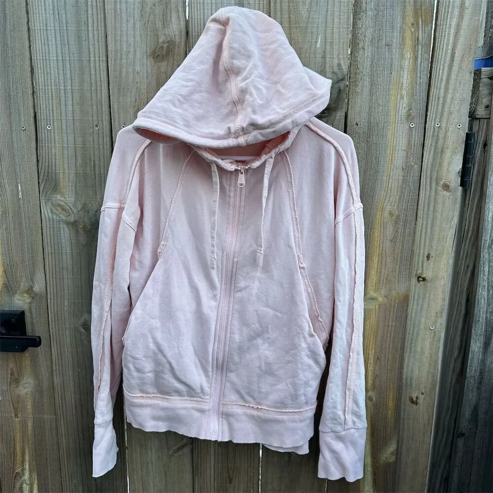 Free People Movement Women's XS Pink Hoodie Jacket Full Zip Casual